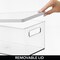 mDesign Plastic Storage Bin Box Container, Lid and Built-In Handles